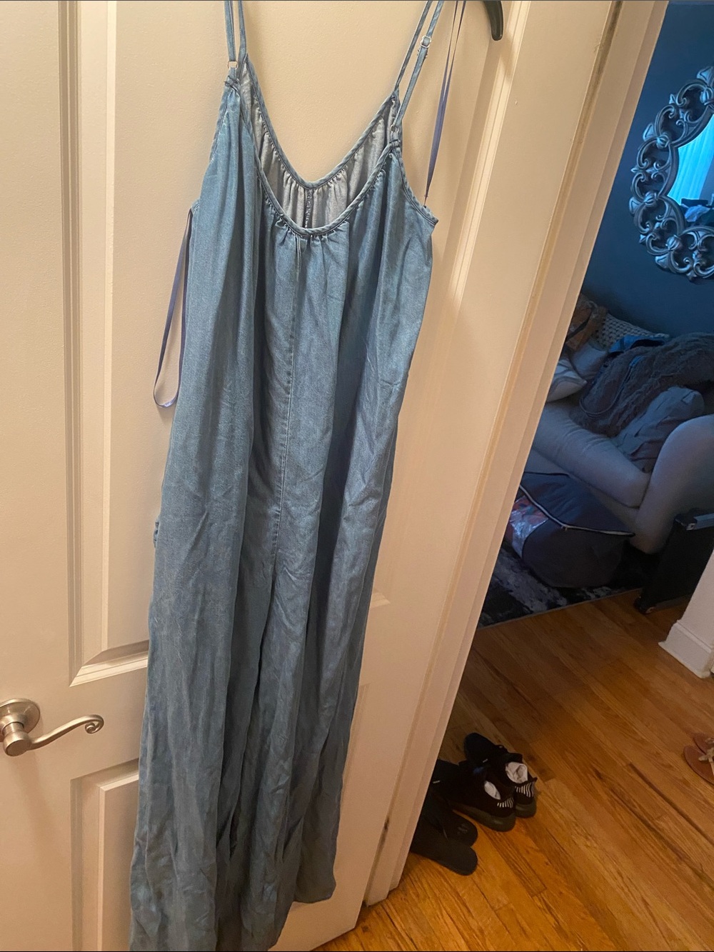 Fashion Nova Light Blue Wide Leg Jumpsuit